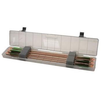 MTM Compact Hard Arrow Case for 18-24 Full Length Arrows, Clear Smoke Black