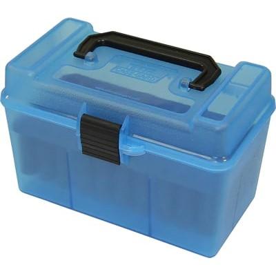 MTM Deluxe H-50 50-Round Rifle Ammunition Box Clear Blue