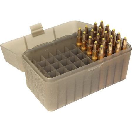 MTM Flip Top Ammunition Storage Box .270 Win 30-06 25-06 Clear Smoke