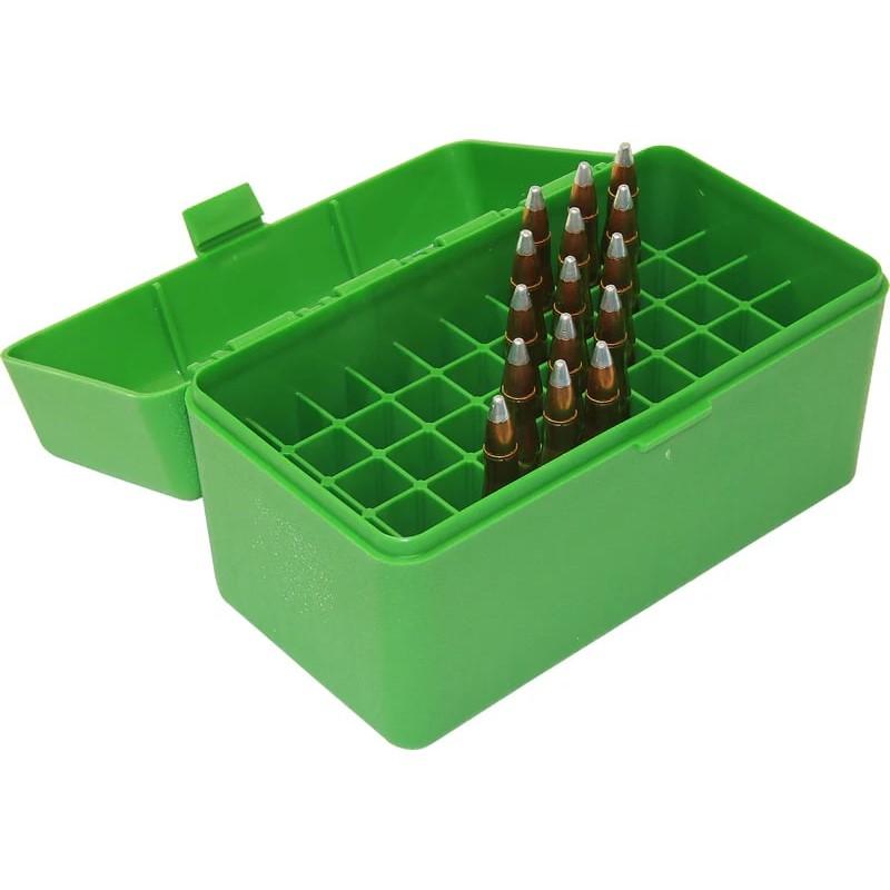 MTM Case-Gard R-50 Rifle Ammunition Box .223/.460/.500 S&W 50 Rounds Green