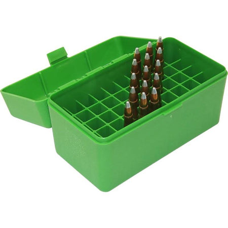MTM Case-Gard R-50 Rifle Ammunition Box .223/.460/.500 S&W 50 Rounds Green