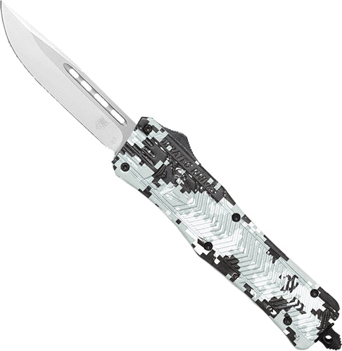 CobRaTec Medium CTK1 Dual Action OTF Winter Camo 3" Drop Point Knife