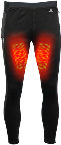 Mobile Warming Men's Black Merino Wool Heated Pants Double Extra Large