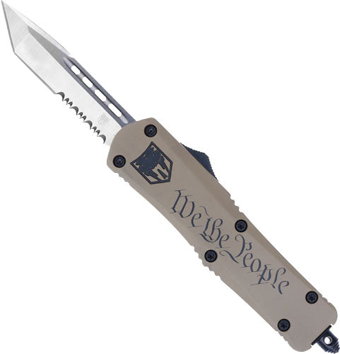 CobraTec FS3 OTF Automatic Knife We The People Tanto Serrated 3"