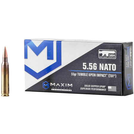 Maxim Defense SBA Short Barrel Ammunition Copper 55 Grain 5.56x45mm NATO  680017490003