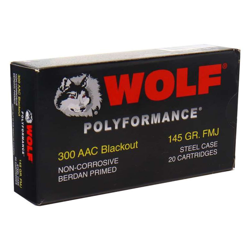 Wolf Ammunition 300 Blackout 145 Grain Full Metal Jacket(FMJ)
