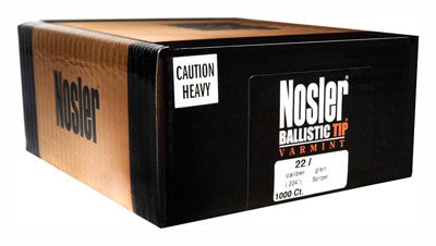 Nosler .224 Diameter 50 Grain Ballistic Tip Boat Tail 22 Cal Bullets 1000-Pack