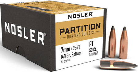 Nosler Partition Bullets 7mm .284 Diameter 140 Grain 50-Count