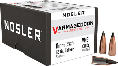 Nosler .243" 55 Grain Varmageddon Polymer Tip Bullets 100-Count