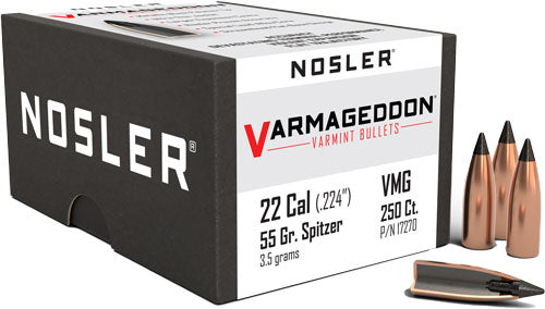 Nosler .224 Diameter 55 Grain Varmageddon Polymer Tip Bullets 250-Pack