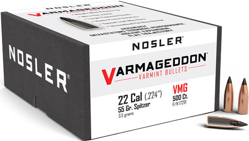 Nosler .224 Diameter 55 Grain Varmageddon Polymer Tip Bullets 500-Pack