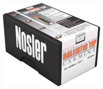 Nosler .224 Diameter 50 Grain Ballistic Tip Boat Tail 22 Cal Bullets 250-Pack