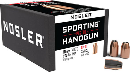 Nosler .400 Diameter 200 Grain JHP 10mm Component Bullets 250-Pack
