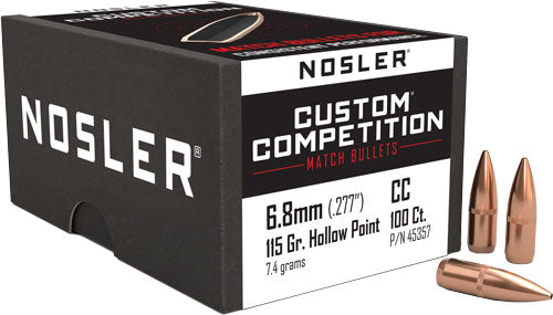 Nosler .277" 115 Grain Hollow Point Boat Tail Competition Bullets 100-Count