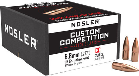 Nosler .277" 115 Grain Hollow Point Boat Tail Competition Bullets 250-Count