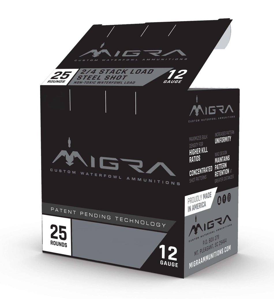 Migra 12 Gauge Shotgun Ammo Staxd Combinational Hunting 3 in 1-1/4 oz #4 / 6 1430 FPS