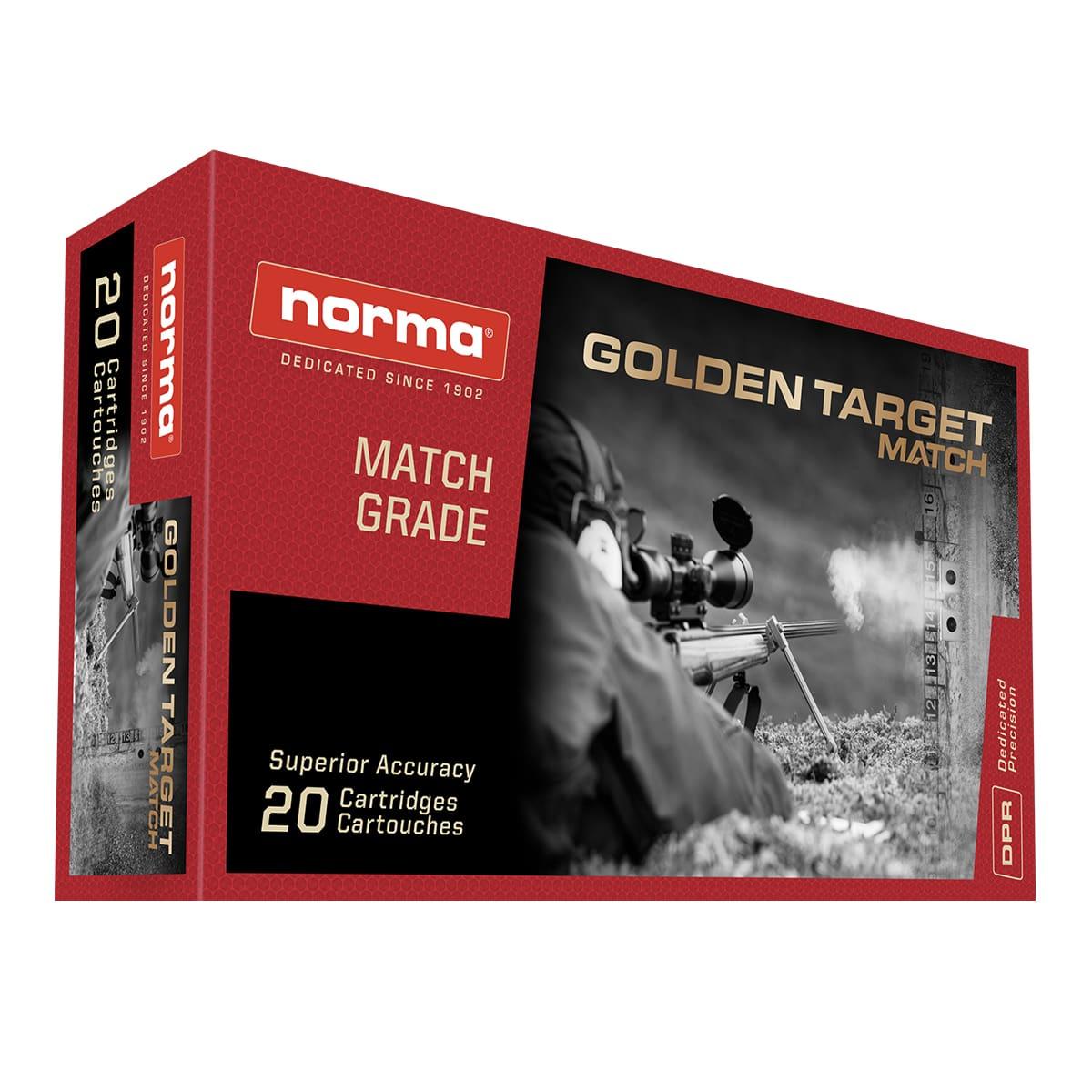 Norma .308 Win / 7.62x51mm Golden Target Match 175 grain Boat Tail Hollow Point ammunition