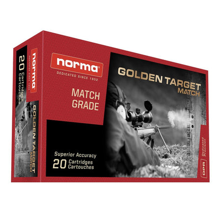 Norma .308 Win / 7.62x51mm Golden Target Match 175 grain Boat Tail Hollow Point ammunition