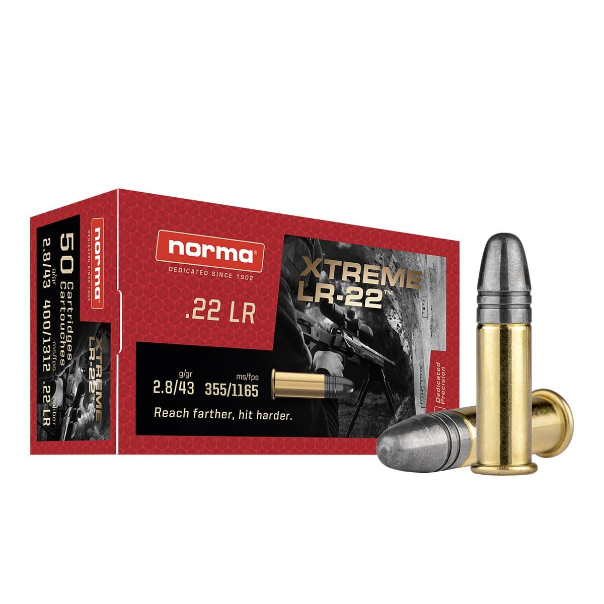 Norma .22 Long Rifle Xtreme LR-22 43 grain Lead Round Nose ammunition