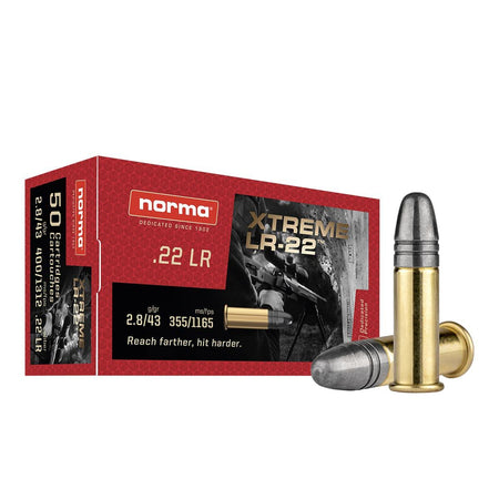 Norma .22 Long Rifle Xtreme LR-22 43 grain Lead Round Nose ammunition