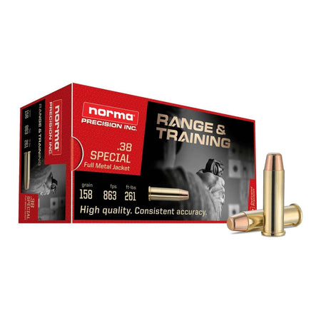 Norma .38 Special Range & Training 158 grain Full Metal Jacket ammunition