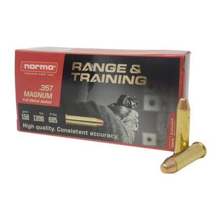 Norma .357 Magnum Range & Training 158 grain Full Metal Jacket ammunition