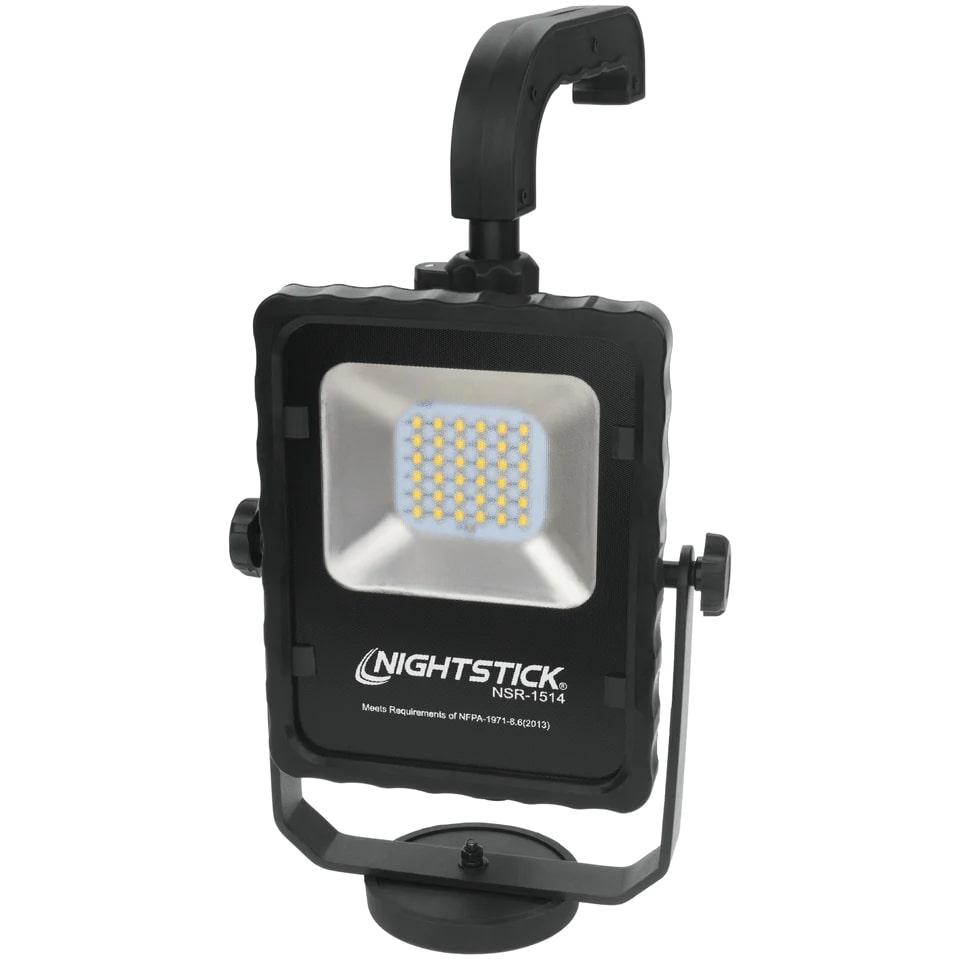 Nightstick LED Area Work Light with Magnetic Base and Adjustable Handle Black