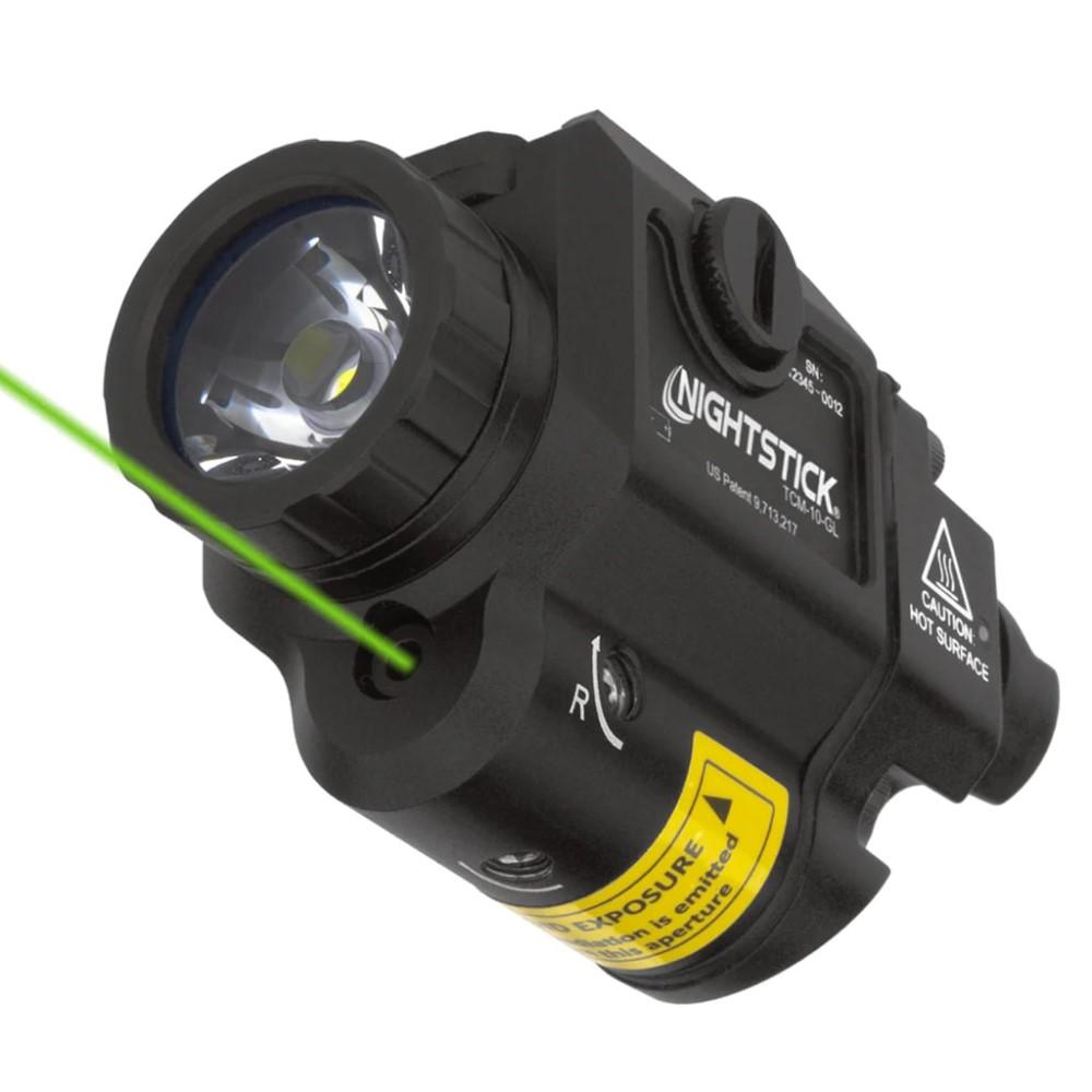 Nightstick TCM-10-GL Black Compact Handgun Light with Green Aiming Laser, 650 Lumens