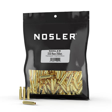 Nosler Bulk Unprimed .223 Remington Unprepped Rifle Brass Cases 250/ct