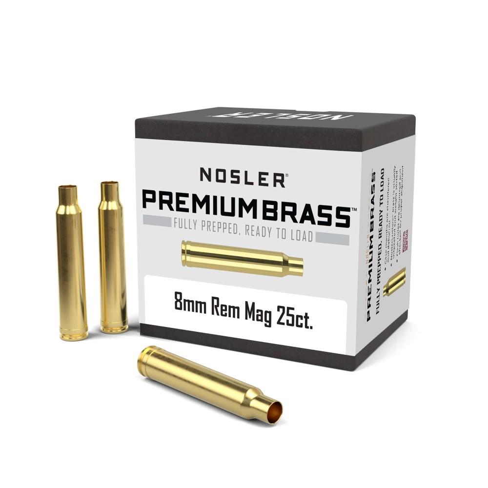 Nosler Premium Unprimed Brass Cases 8mm Rem Mag 25-Count