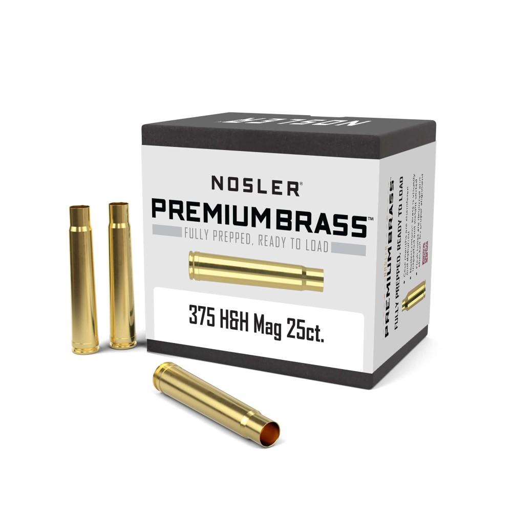 Nosler .375 H&H Premium Unprimed Brass Rifle Cases 25-Count