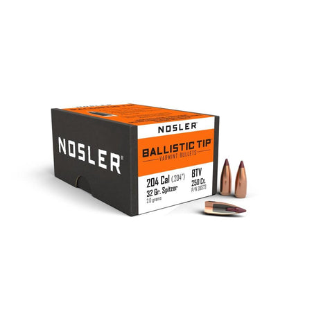 Nosler Ballistic Tip Varmint .204" .20 Cal 32 gr SBT-SB Bullets 250/ct