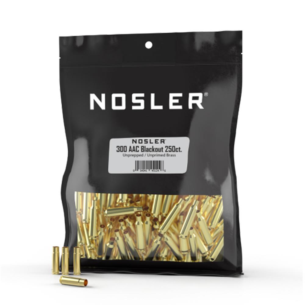 Nosler Bulk Unprepped Brass Cartridge Cases .300 Blackout 250-Count