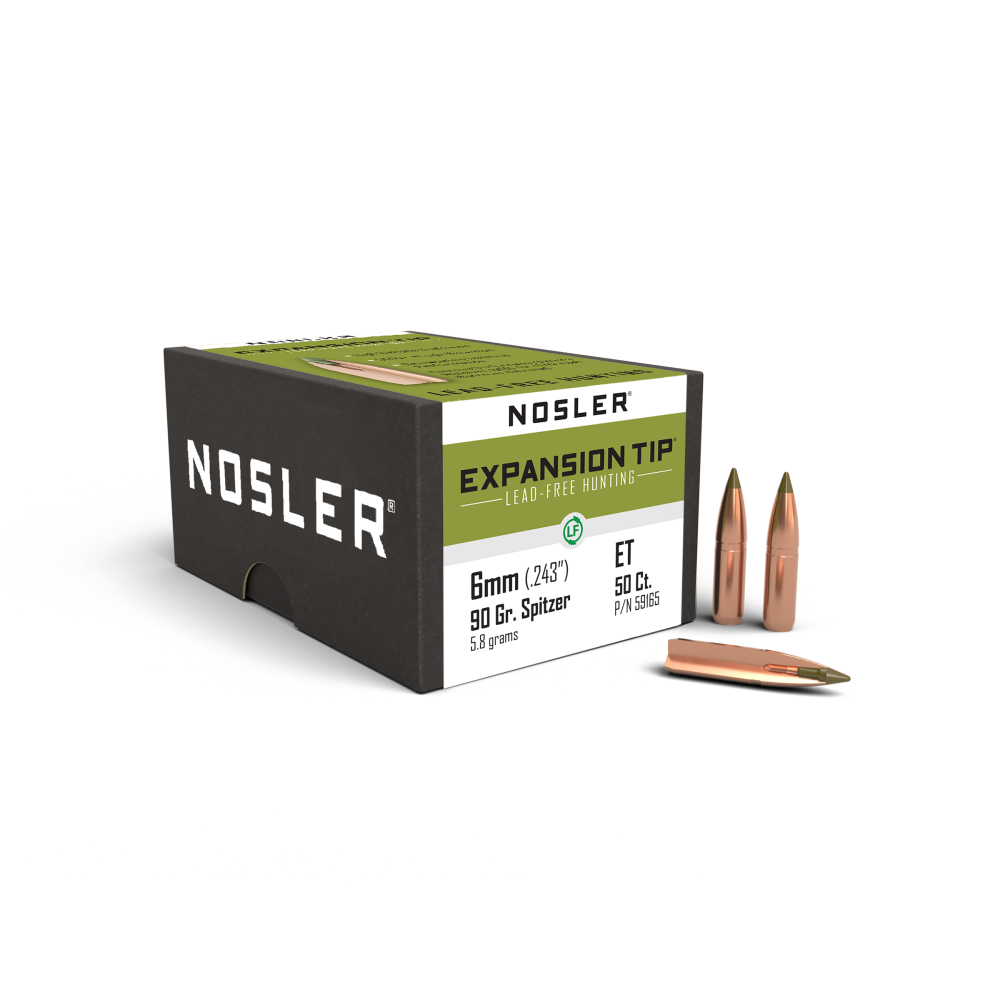 Nosler E-Tip .243 Cal 90 Grain Lead-Free Hunting Bullets 50/ct