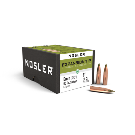 Nosler E-Tip .243 Cal 90 Grain Lead-Free Hunting Bullets 50/ct