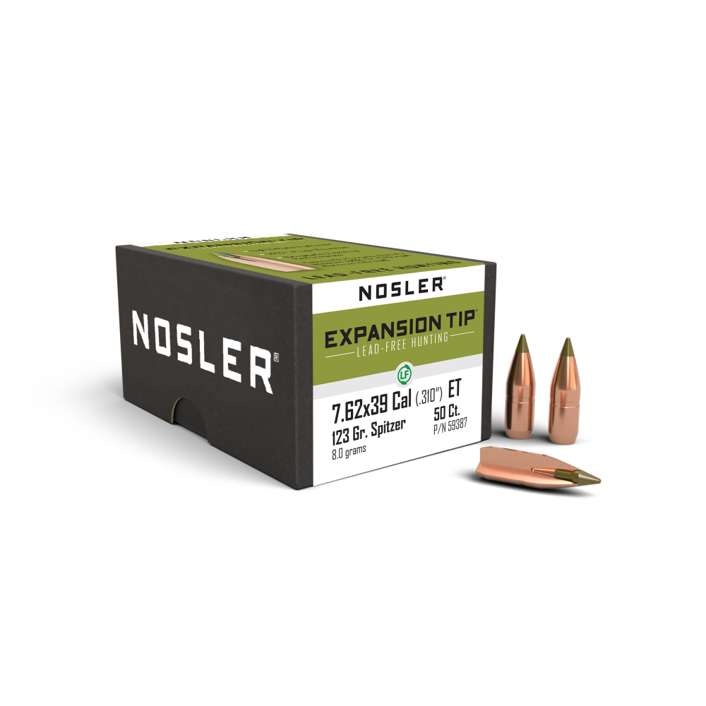 Nosler E-Tip .310" 123 Grain Lead-Free Rifle Bullets 7.62x39 50/ct