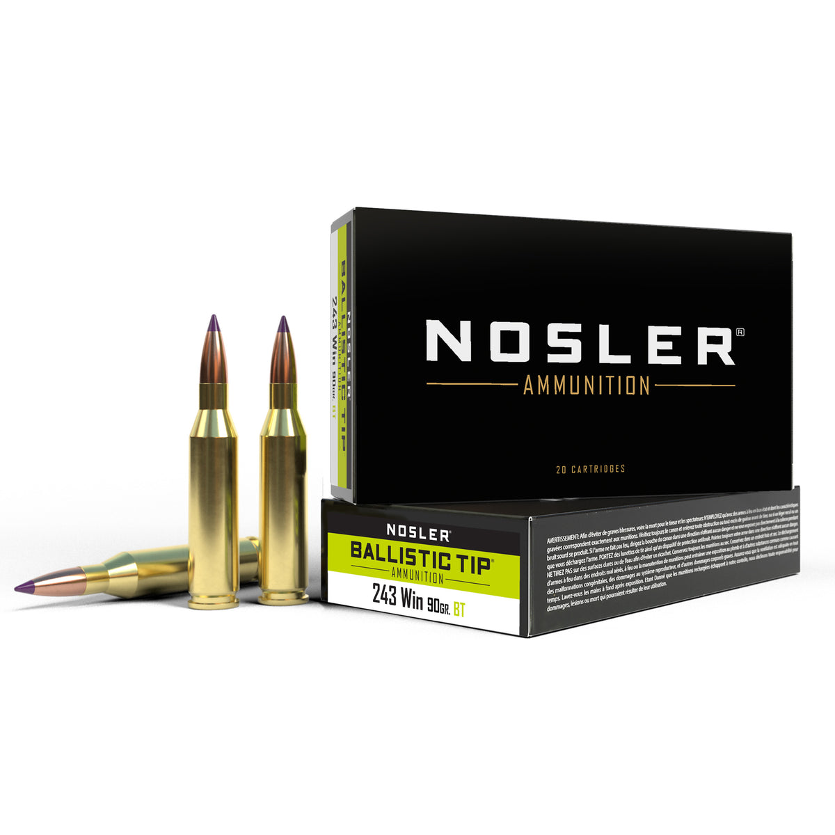 Nosler Ballistic Tip Spitzer Ballistic Tip 90 Grain .243 Winchester 3100 fps 054041400503