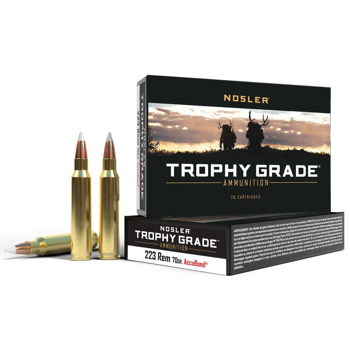 Nosler .223 Remington Trophy Match Grade AccuBond 70 grain Soft Point ammunition