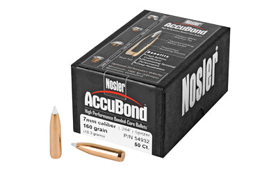 Nosler AccuBond .284 Diameter 7MM 160gr SBT Projectiles, 50 Pack 54932