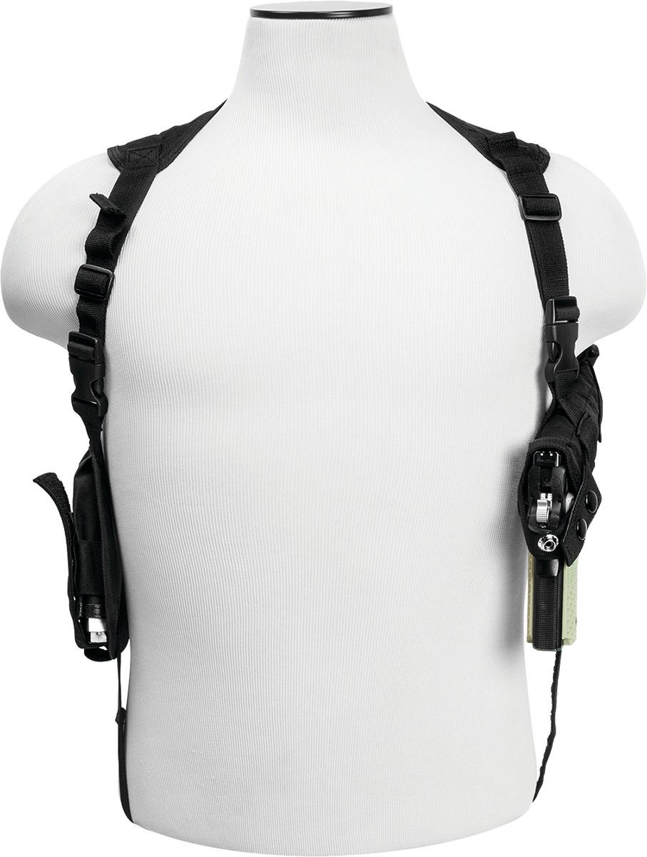 VISM NcSTAR Ambi Horizontal Shoulder Holster with Dual Mag Pouch - Black