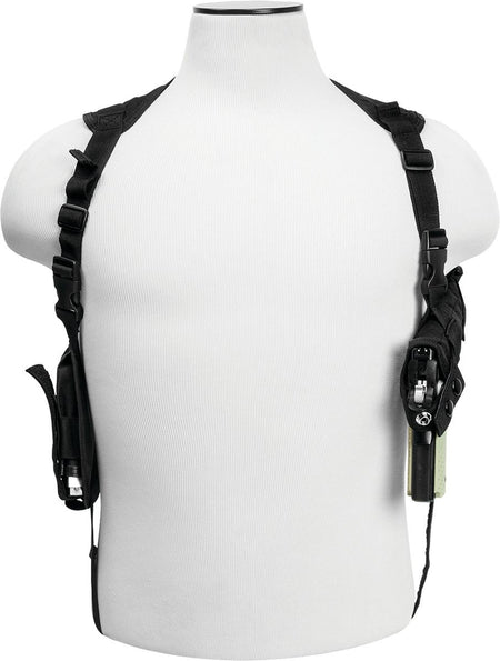 VISM NcSTAR Ambi Horizontal Shoulder Holster with Dual Mag Pouch - Black