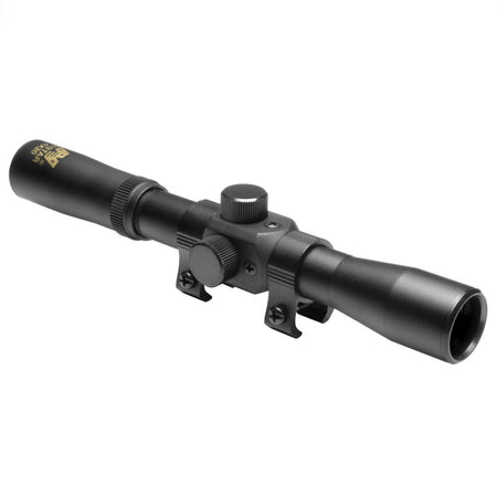 NcStar Compact 4x20mm Air Gun Scope with 3/8" Dovetail Rings Blue Lens