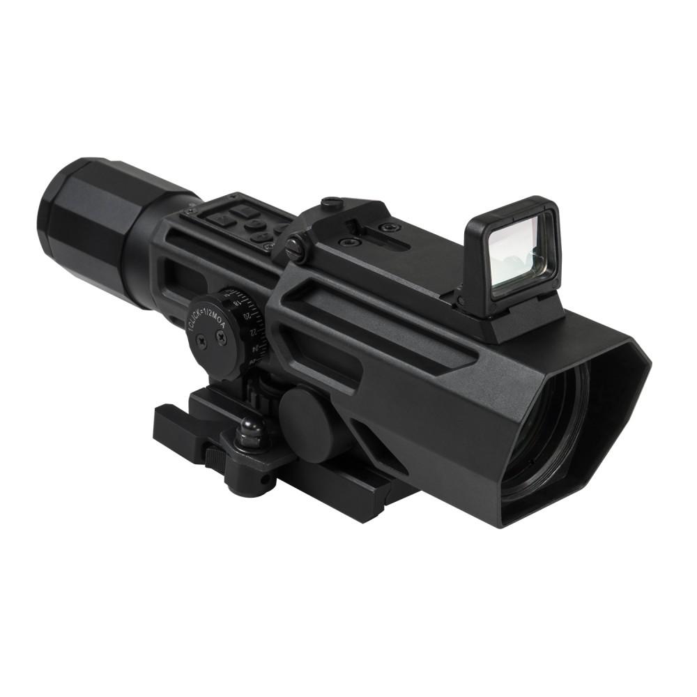 NcStar VSM ADO 3-9x42mm P4 Sniper Rifle Scope Integrated Red Dot Fold-Down Black