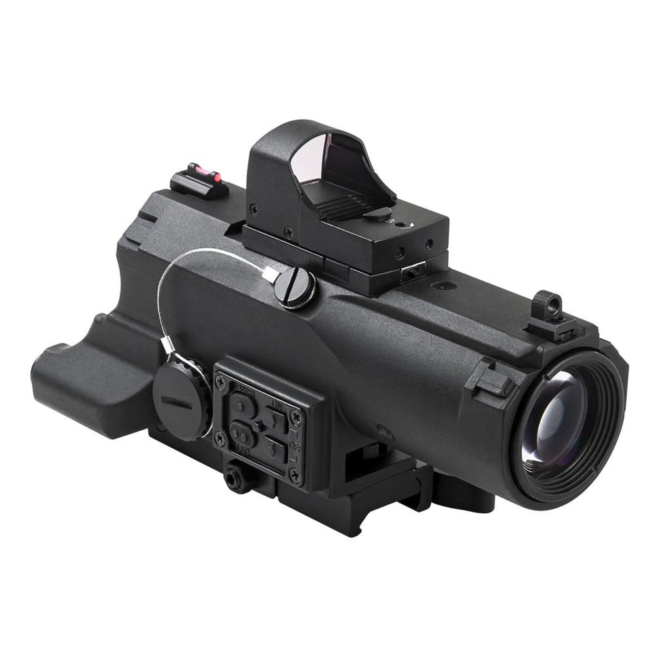 NcStar ECO 4x Prismatic Scope with Green Laser and NAV LED Light Black
