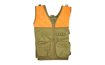 NcSTAR Blaze Orange and Tan Hunting Vest with Shotshell Loops and Large Game Pouch CHV2942TO