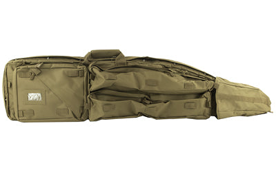 VISM by NcSTAR 45" Tan Padded Drag Bag Dual Rifle Case with Backpack Shoulder Straps