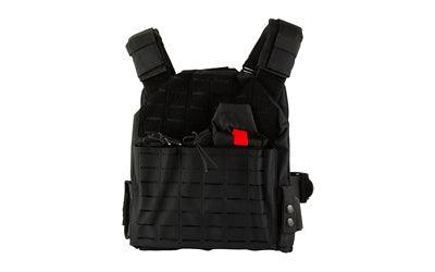 NcSTAR Laser-Cut Plate Carrier with Kangaroo Pouch, 10x12 Hard Plates, MOLLE, Black CVLCPC3050B