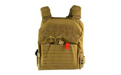 NcSTAR Laser-Cut Plate Carrier, 2XL, Tan, Kangaroo Pouch with Triple Insert, Fits 11x14 Plates CVLCPCL3051T