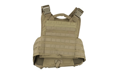 NcSTAR Tan Plate Carrier Vest CVPCV2924T – Fully Adjustable, PALS Webbing, Medium to 2XL