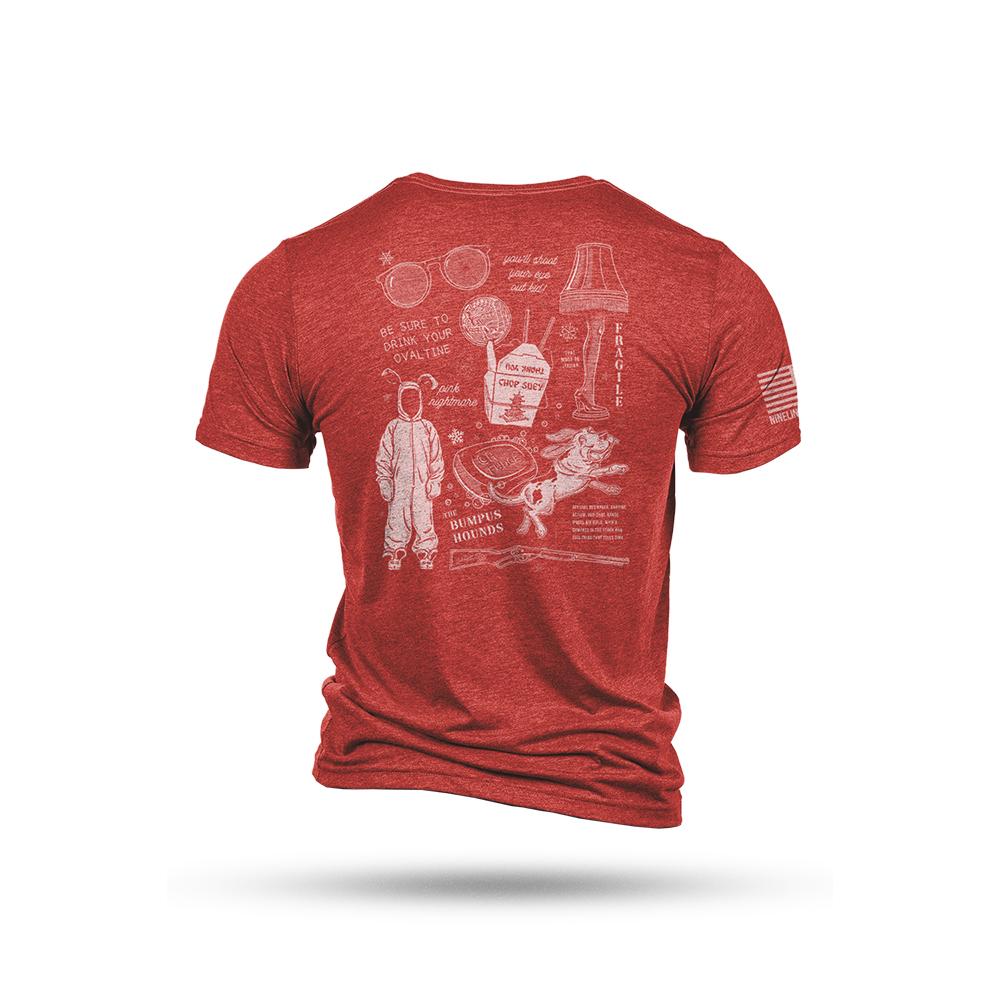 Nine Line Xmas Story Triblend SS T-Shirt Red Size 3XL